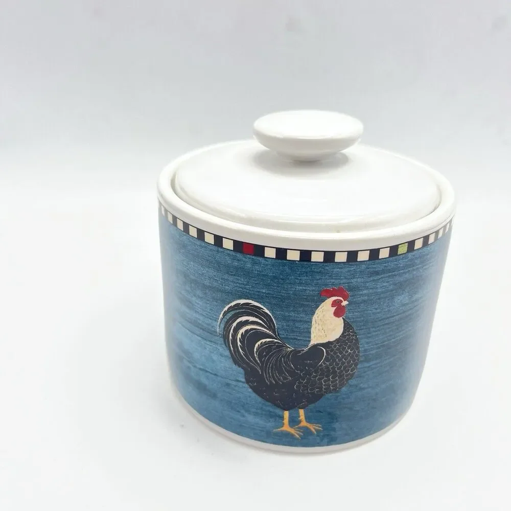 Sakura Rooster Warren Kimble 1999 Sugar Bowl with Lid